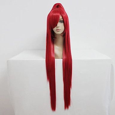 taobao agent Fairy Tail Ailusa Skarrett Red Single Tiger mouth ponytail cosplay wig