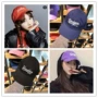Hàn quốc mlb chính hãng 2018 new thư mềm top solid color mũ bóng chày cap điều chỉnh cong mềm top tím 	mũ lưỡi trai nam bóng chày	