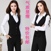 Áo vest nữ chuyên nghiệp vest mùa xuân và mùa thu Hàn Quốc thời trang phù hợp với khách sạn áo vest đen vest vest nữ