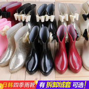 Không trượt khởi động mưa khởi động nữ ống ngắn dành cho người lớn giày không thấm nước sinh viên Hàn Quốc dễ thương thời trang cao su giày đặt giày khởi động mùa hè