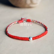 DIY dệt vòng tay chín lần nút kim cương 990 sterling bạc chuyển hạt dây tay tay và chuỗi chân vật liệu gói để gửi - Vòng chân