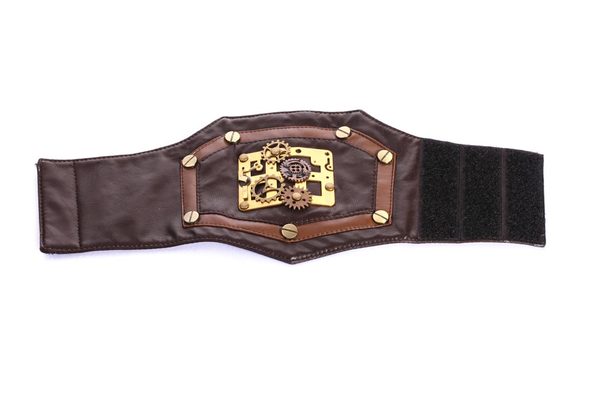 ╋Мотан╋ RQ-BL пар панк Steampunk машины промышленность передача Кожаное кольцо браслет  SP079