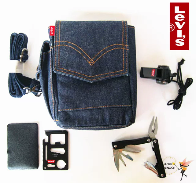[Снятие запасов] levis Levi's классическая лимитированная версия сумки-органайзера из денима через плечо
