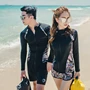 Phiên bản tiếng Hàn của cặp đôi dây kéo lướt ván chống nắng ống nước dài tay áo khoác gỗ nữ đồ bơi ba mảnh thép áo tắm đồ đôi nam nữ đi biển
