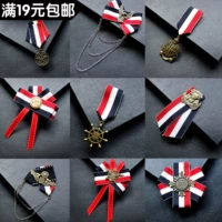 Anh Cao Đẳng Gió Huy Hiệu Red Blue Stripe Đồng Phục Học Sinh Huy Chương Neo Brooch Pin Đa vải Huy Hiệu Vải cài áo vest