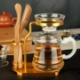 Bộ ly trà thủy tinh chịu nhiệt dày đặt với bộ lọc lưới tách trà bộ trà biển rò rỉ bộ trà Kung Fu - Trà sứ bình trà giữ nhiệt