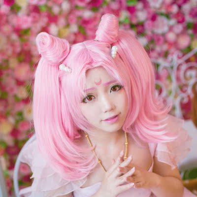 taobao agent 花藤 Beautiful Gorgeous Soldier Little Rabbit Pink Super Restaurant Double Ponyta Divide Face COS Wig