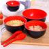 Đen đỏ giả sứ bát nhựa phong cách Nhật Bản bát gạo bát lớn bát nhỏ sáng tạo Hàn Quốc súp bát mì ăn liền bát melamine bộ đồ ăn D Đồ ăn tối