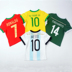 2018 World Cup cha mẹ và con t-shirt Brazil Đức Argentina đội áo đồng phục mẹ và con gái gia đình ba hoặc bốn Trang phục dành cho cha mẹ và con