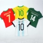 2018 World Cup cha mẹ và con t-shirt Brazil Đức Argentina đội áo đồng phục mẹ và con gái gia đình ba hoặc bốn đồ gia đình