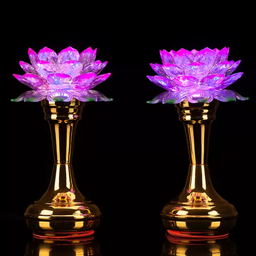 Буддийские принадлежности для буддийского светодиода красочные лотосные фонаря с длинными фонарями
