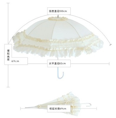 taobao agent Spot Rozenmaiden lace umbrella lace umbrella lolita umbrella Lo 2 beige black