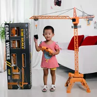 Kỹ thuật xe đồ chơi Tháp cần cẩu mô hình cẩu điện mô hình Dòng điều khiển từ xa cần cẩu treo tháp đồ chơi trẻ em đồ chơi trẻ con