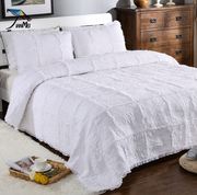 Xuất khẩu phong cách Châu Âu có thể giặt màu trắng tinh khiết bông chần bởi trải giường ba bộ bông chần chần khăn trải giường