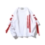 Châu âu và Hoa Kỳ hip-hop đường phố streamers giả hai mảnh áo len áo len nam dài tay áo mùa thu Hàn Quốc phiên bản của thủy triều sinh viên bf lỏng t-shirt hoodie nam