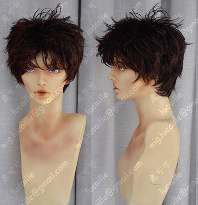 taobao agent 4 color enters!Korean male teenager cherry blossoms, Suzaku warm brown teenager cartoon cosplay wig