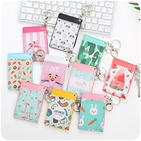 0200 Hàn Quốc phiên bản của các gói thẻ ví tiền xu PU multi-card wallet thẻ gói một dây thẻ thiết lập thẻ làm việc ví nữ cao cấp