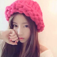 Цветная шерстяная трикотажная демисезонная удерживающая тепло шапка с капюшоном, в корейском стиле