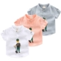 Quần áo trẻ em cậu bé ngắn tay áo sơ mi 2018 mới mùa hè bé áo bông trẻ em Hàn Quốc phiên bản của trẻ em áo sơ mi mùa hè shop quan ao tre em