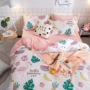 Ins Bắc Âu gió đơn giản cotton đôi 4 bốn mảnh Hàn Quốc nhỏ tươi bộ đồ giường cotton phòng ngủ sinh viên ba mảnh mẫu chăn ga gối đệm đẹp