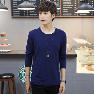 Kích thước lớn đáy áo chất béo mùa thu áo màu rắn vòng cổ nam dài tay t-shirt cộng với chất béo áo lỏng lẻo 9.9 bán buôn áo thun burberry