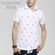 HYDROGEN Áo thun nam ngắn tay nam chính hãng Girder Toàn thân thêu áo thun cotton ngắn - Polo