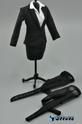 taobao agent Zytoys 1/6 female female soldier Obj Od doll black suit short skirt set spot