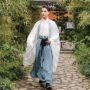 Trở lại Hantang 陇 上 乐 ban đầu truyền thống hàng ngày Hanfu thêu nam duy nhất lớn 氅 lớn tay áo cp vài mùa xuân và mùa hè áo khoác nam