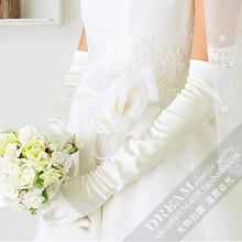 Простая невеста свадьба атлас длинное шампанское свадебные перчатки черно - красные костюмы перчатки