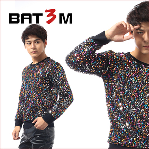 Hộp đêm của nam giới trình diễn thời trang trang phục sân khấu của nam giới sequin áo len cá tính thay thế triều nam Hàn Quốc áo sơ mi nam