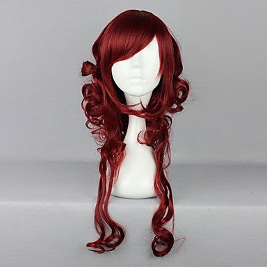 taobao agent Queen Vampire Burgundy 75cm Gothic Lolita Curly Wig