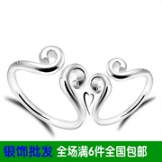 S925 sterling bạc trang sức nhẫn couple nhẫn đuôi nhẫn được phê duyệt Hàn Quốc vài mô hình sáng tạo chặt chẽ phép thuật bay vòng mở
