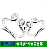 S925 sterling bạc trang sức nhẫn couple nhẫn đuôi nhẫn được phê duyệt Hàn Quốc vài mô hình sáng tạo chặt chẽ phép thuật bay vòng mở nhẫn đôi vàng tây