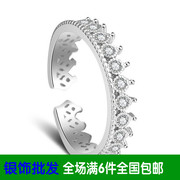 S925 sterling silver ring kim cương Roman thái nhẫn thời trang Hàn Quốc tính khí không gây dị ứng vòng tay đồ trang sức bán buôn