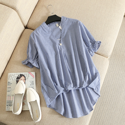 taobao agent Summer clothing, doll, cotton top, plus size, 2018, new collection, V-neckline