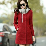 Mùa đông 2014 phiên bản Hàn Quốc mới của cơ thể phụ nữ trong phần dài của áo khoác len lông cừu 988 # - Trung bình và dài Coat