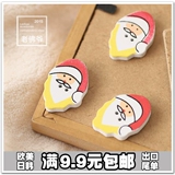 Окрашенная Санта -Клаус Деревянный пряжка DIY Симпатичные пуговицы ручной работы