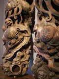 Китайская рубежная кармана Huizhou Hui Pai Woodcarvan твердые деревянные львы, поддерживающие говяжьи ноги, говяжь
