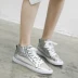 Giày nữ 2019 mới ccvv da cao cấp dây đai thoáng khí Giày thông thường Giày NET giày trắng giày - Giày cao gót giày the thao nữ biti's Giày cao gót