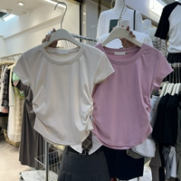 Южнокорейский товар, летняя одежда, цветная футболка с коротким рукавом, в корейском стиле, по фигуре