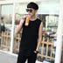 Xia Nan vest kích thước lớn nam không tay t-shirt cotton thể dục thể thao dưới chặt tay áo rộng vai chất béo chất béo mồ hôi vest Lót