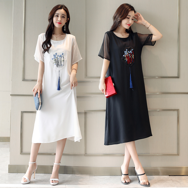 8937#直筒连衣裙女士夏季2018新款宽松女款