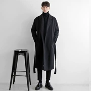 Áo khoác len nam mùa đông 2018 mới dài phần trên đầu gối Phiên bản Hàn Quốc áo khoác len Nhật Bản lỏng