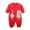 Bộ đồ bé gái 100 ngày một chiếc áo sơ mi nữ mùa thu mỏng tay dài 3-6 tháng nam bé đỏ 9 bộ đồ sơ sinh - Áo liền quần