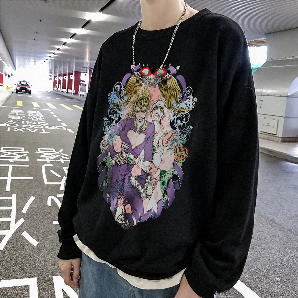 ▽ Джоджо удивительное приключение GIO Qiao Luno Golden Wind Golden Wind Experience Jacket Sweatshot T-т Shirt с коротким рукавом Пейзаж