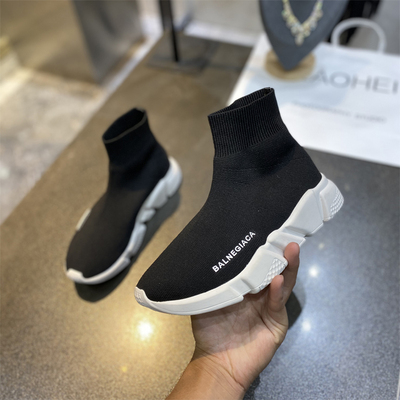 Black White Flat Heelins elastic force Socks and shoes men and women Same 2021 Spring Gao Bang Internal elevation Versatile Flat heel motion leisure time Women's Shoes