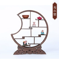 Командный чай чайный набор маленький бог -шельф с твердым деревом китайский мультиполесо -мультиполеси