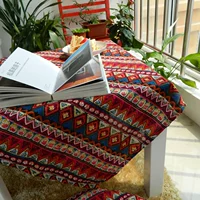 [Có thể được tùy chỉnh] vải lanh nghệ thuật vải lanh bàn cà phê vải boho Đông Nam Á phong cách quốc gia khăn trải bàn vuông khăn trãi bàn