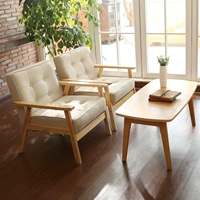 Nhật sofa vải đơn giản căn hộ nhỏ đơn đôi ba phòng ngủ phòng khách sofa ghế gỗ Bắc Âu - Ghế sô pha ghế sofa mini phòng ngủ