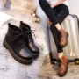 Retro Mùa Xuân và Mùa Thu England Gió Giày của Phụ Nữ Dày có đế của Phụ Nữ Khởi Động Sinh Viên Đầu Tròn Giày Đơn Nhật Bản Harajuku Martin Khởi Động Khởi Động boot nữ cổ thấp